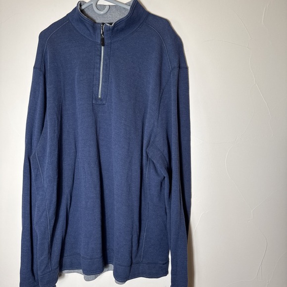 Tommy Bahama Other - Tommy Bahama Mens Blue Quarter Zip Pullover Shirt Size 2xl Pima Cotton Blend
